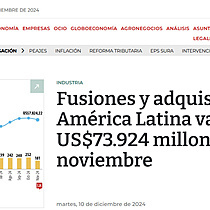 Fusiones y adquisiciones en Amrica Latina van en US$73.924 millones a noviembre